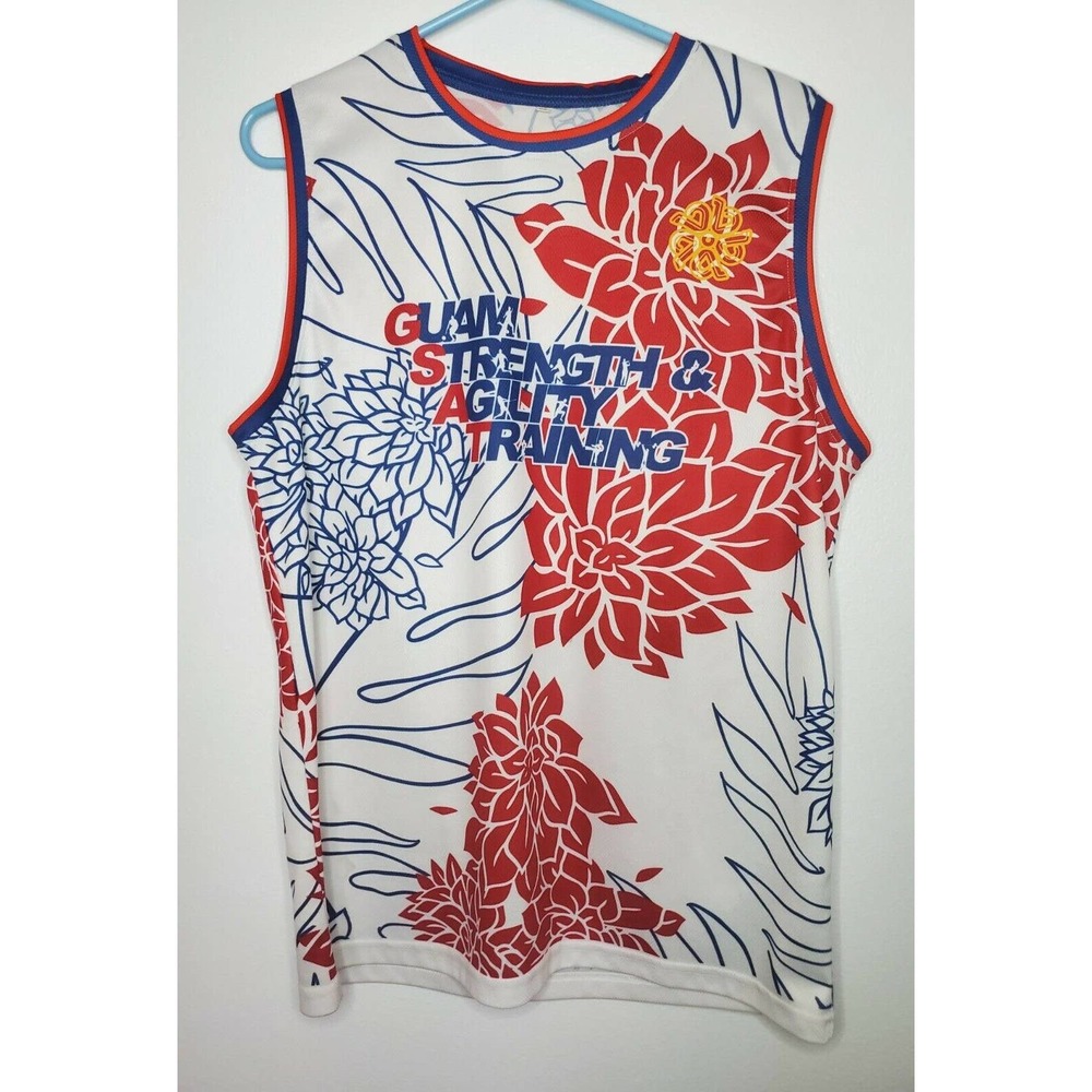 Hafaloha Guam Strength & Agility GSAT Basketball Jersey Size Men's Medium Floral